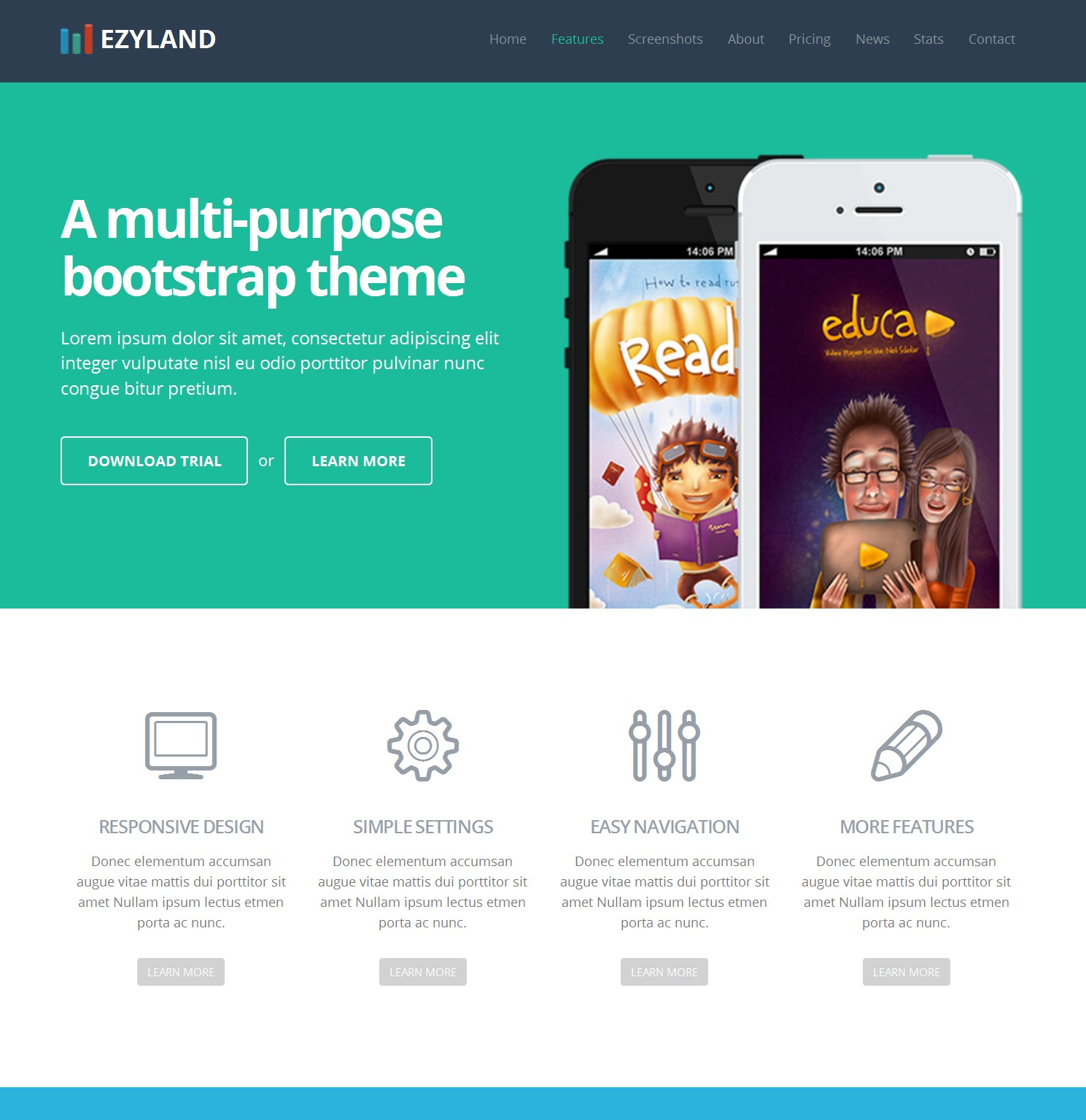 Free Bootstrap Landing Page Theme